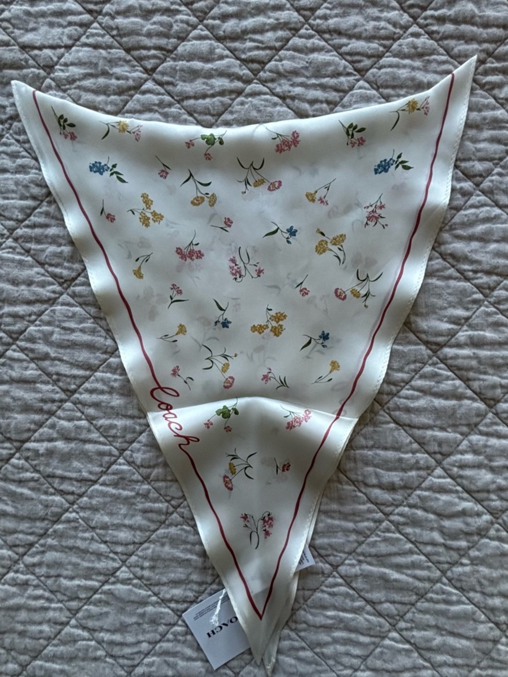 Coach Floral Silk Diamond Scarf - Picture 3 of 10